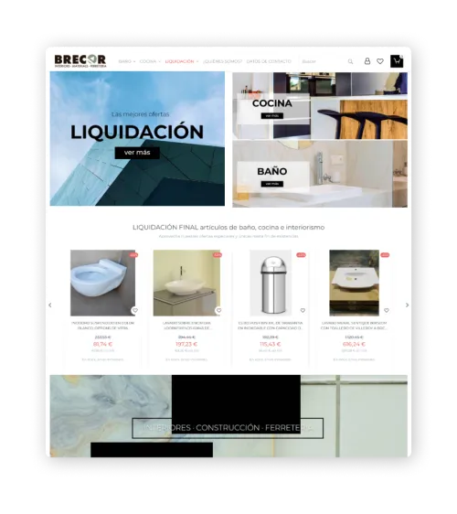 Captura de la tienda online de Brecor