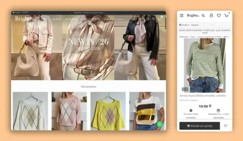 Captura de la tienda online de Brighty&Co