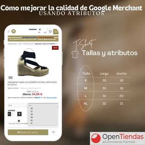 Infografía sobre atributos de producto (tallas y medidas) para mejorar la calidad del feed en Google Merchant