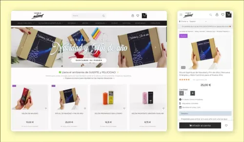 Captura de la tienda online de Las Velas de Mariano