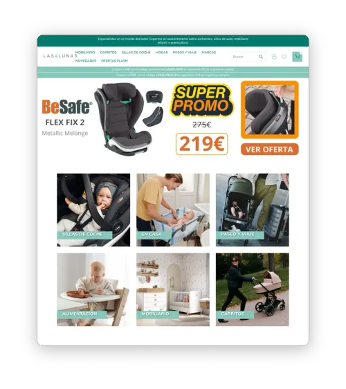 Captura de la tienda online de Las4Lunas