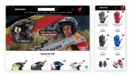 Captura de la tienda online de NON STOP