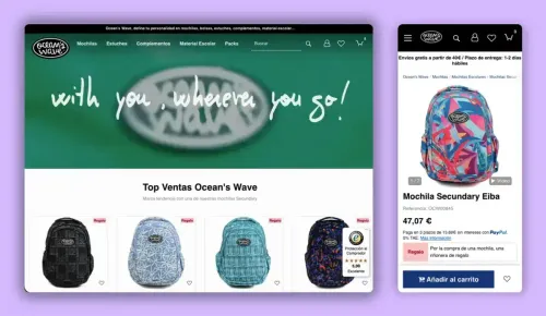Captura de la tienda online de Ocean's Wave