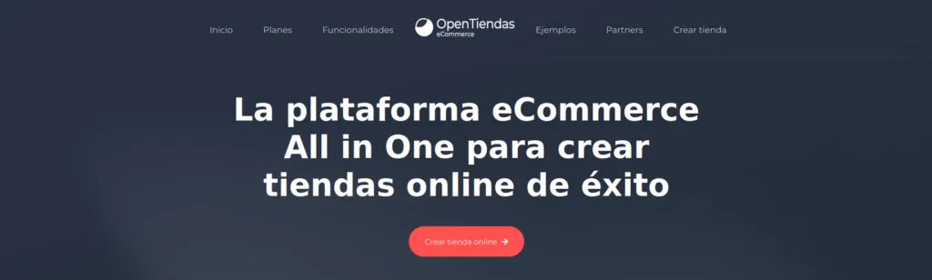 Página de inicio de OpenTiendas