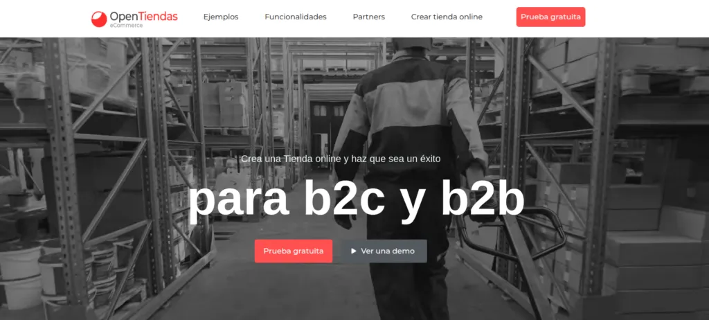 Página de inicio de OpenTiendas