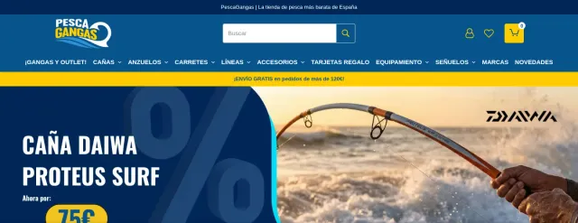 Home de la tienda online de PescaGangas, artículos de pesca