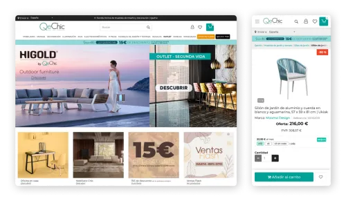 Captura de la tienda online de QeChic