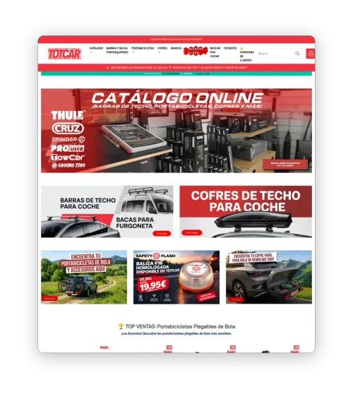 Captura de la tienda online de Totcar
