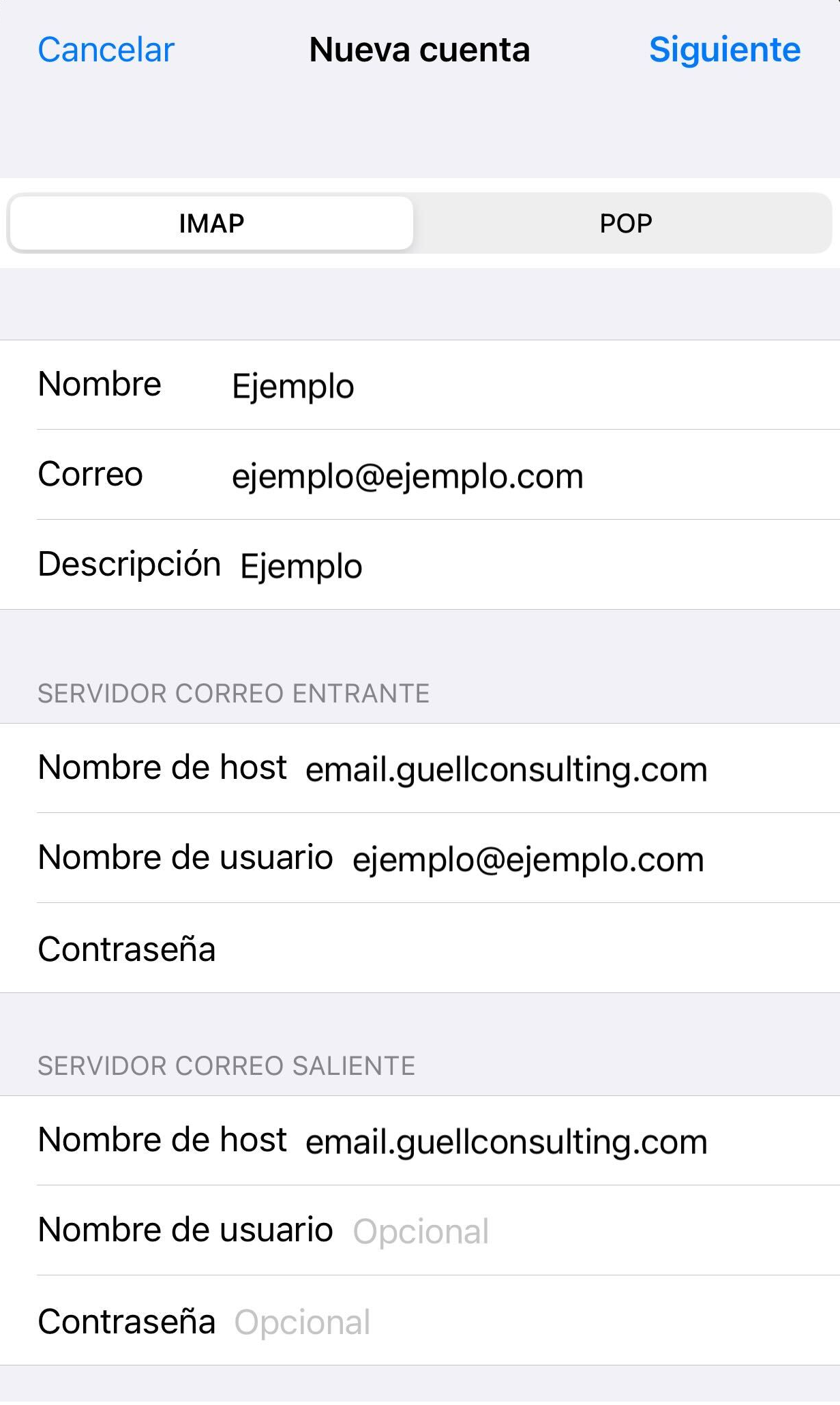 Configuración correo IMAP Iphone 4